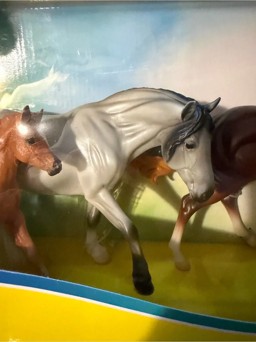 Breyer Playful Pony Set Horse Trio in Brown, Gray, Chestnut
